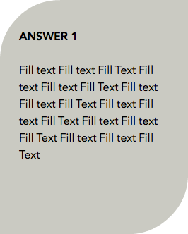  ANSWER 1 Fill text Fill text Fill Text Fill text Fill text Fill Text Fill text Fill text Fill Text Fill text Fill text Fill Text Fill text Fill text Fill Text Fill text Fill text Fill Text 